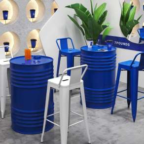 工业风克莱茵蓝休闲桌椅3D模型下载